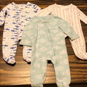 Set of 3 Aden and Anais footies